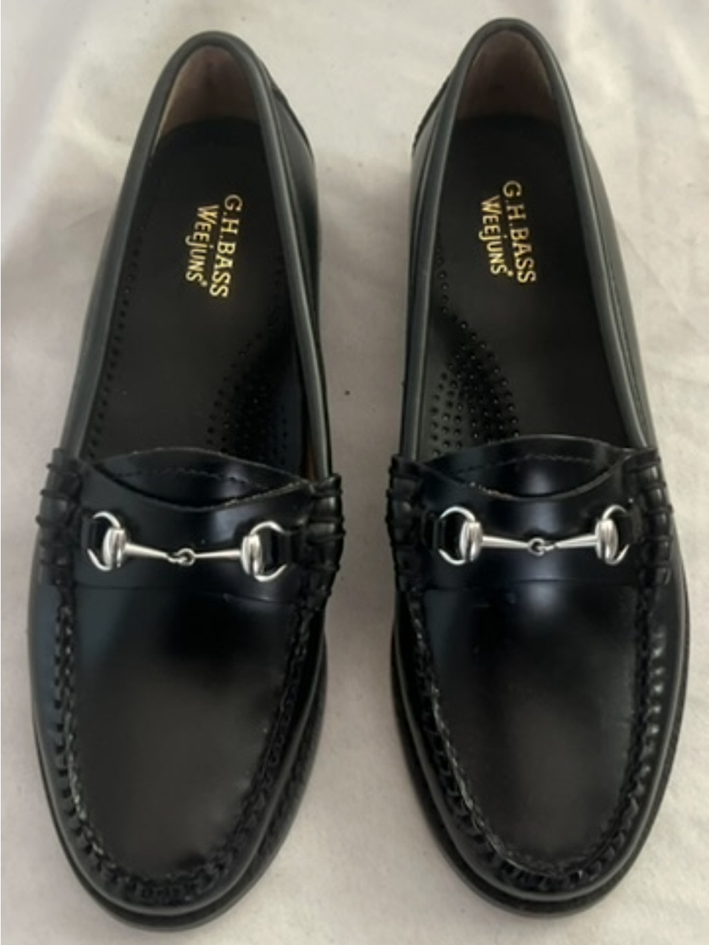 G.H. Bass & Co. Black Leather Horsebit Loafers US 6 NEW
